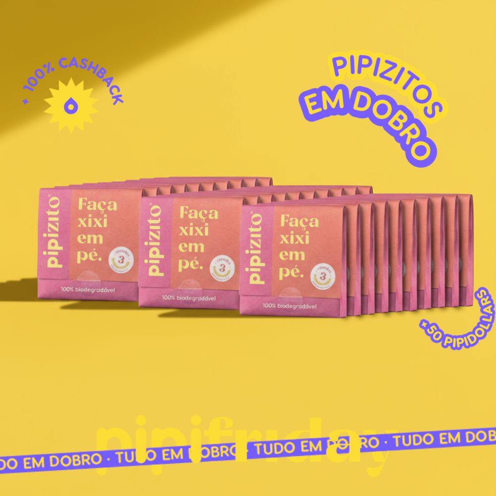 PAGUE 30, LEVE 60: Pipizito Funil Urinário Descartável (60 pacotes c/ 3 unidades)