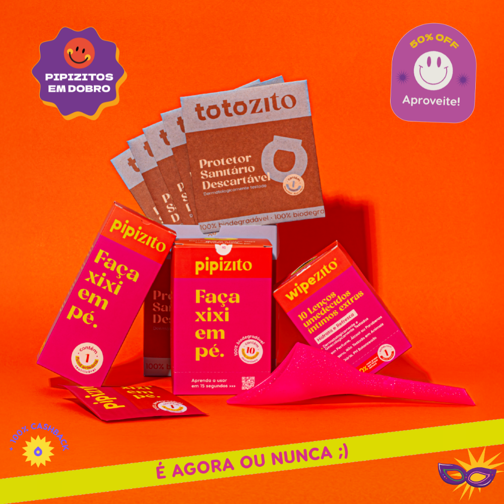 KIT LIBERDADE EM DOBRO: 2 Pipizito Reutilizável + 20 Pipizitos Descartáveis + 20 Wipezitos + 10 Totozitos