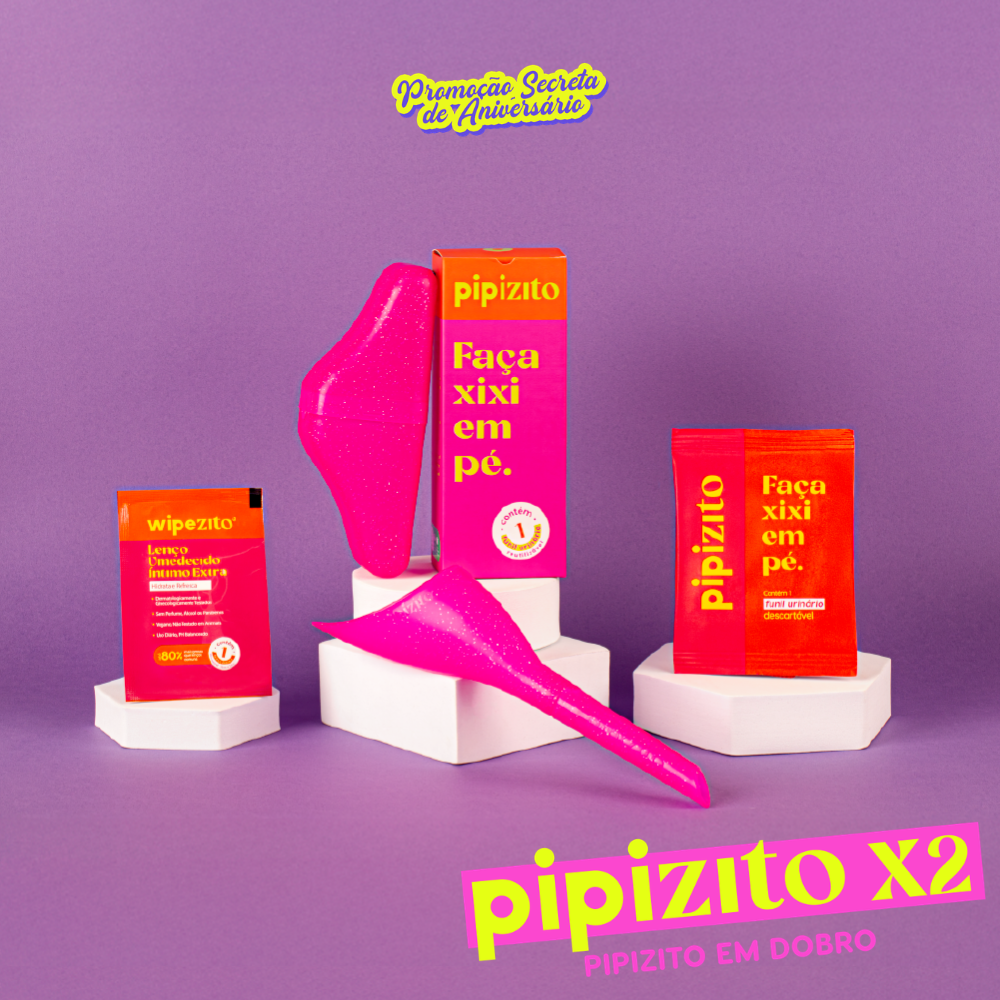 KIT BÁSICO EM DOBRO: 2 Pipizito Reutilizável + 20 Pipizitos Descartáveis + 10 Wipezitos