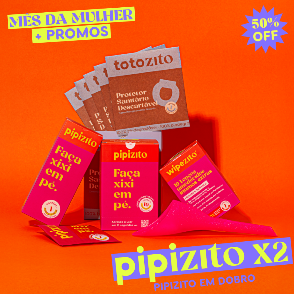 KIT LIBERDADE EM DOBRO: 2 Pipizito Reutilizável + 20 Pipizitos Descartáveis + 20 Wipezitos + 10 Totozitos