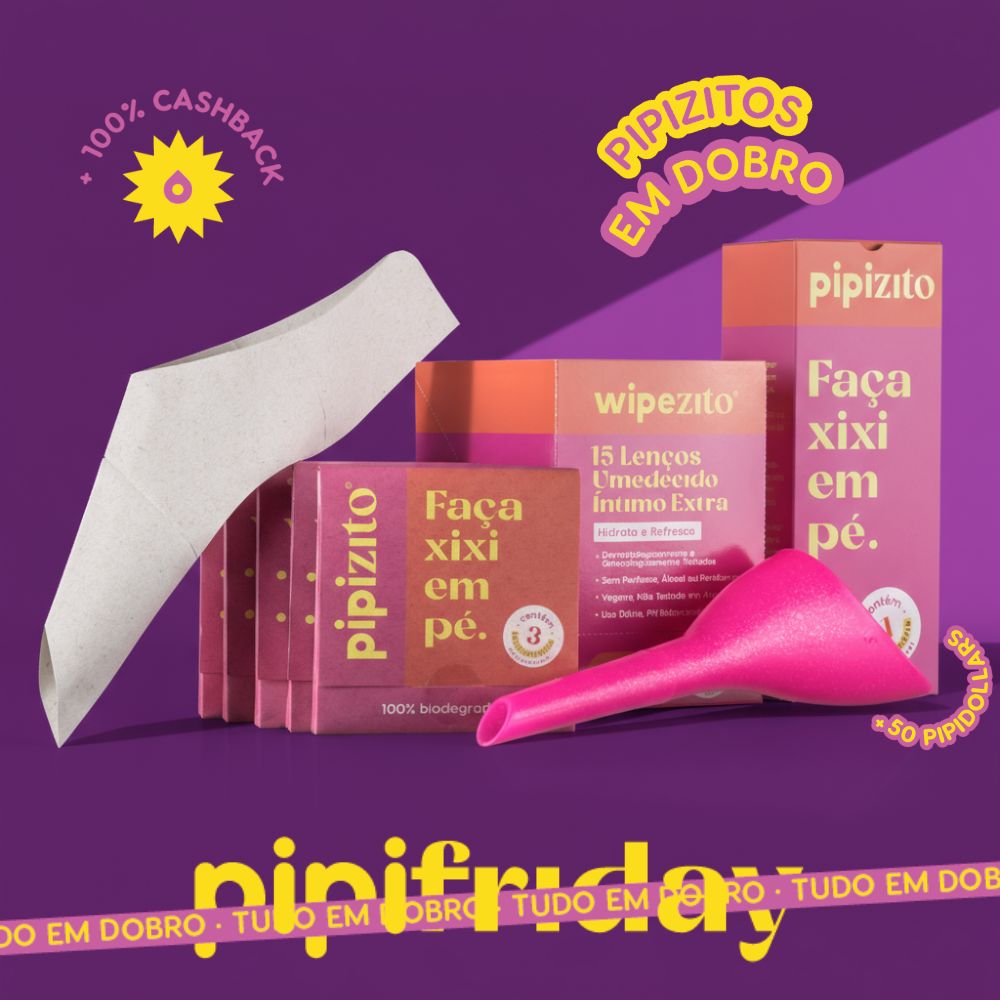KIT PODEROSA EM DOBRO: 2 Pipizito Reutilizável + 30 Pipizitos Descartáveis + 30 Wipezitos