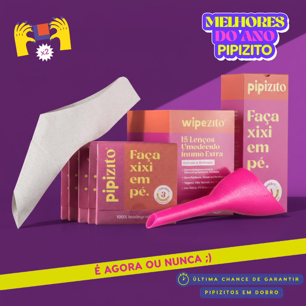 KIT PODEROSA EM DOBRO: 2 Pipizito Reutilizável + 30 Pipizitos Descartáveis + 30 Wipezitos