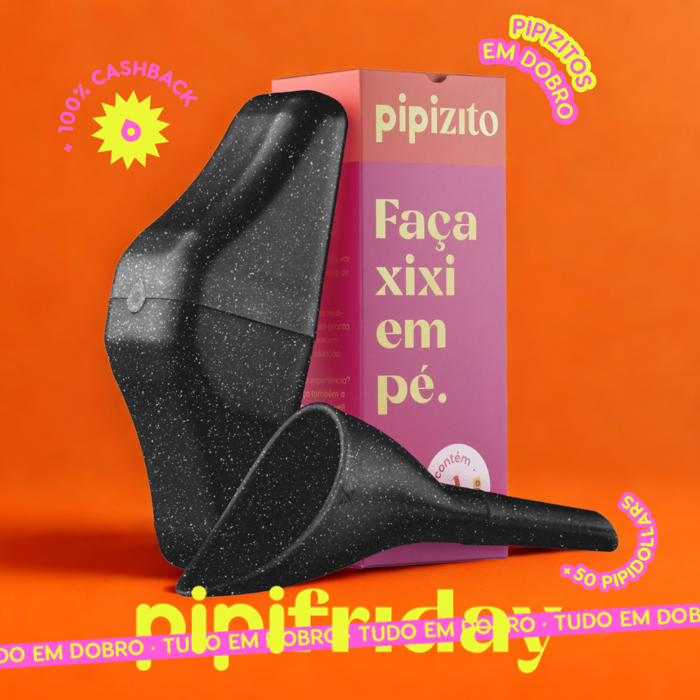 PAGUE 1, LEVE 2: Pipizito Reutilizável - Preto com Glitter
