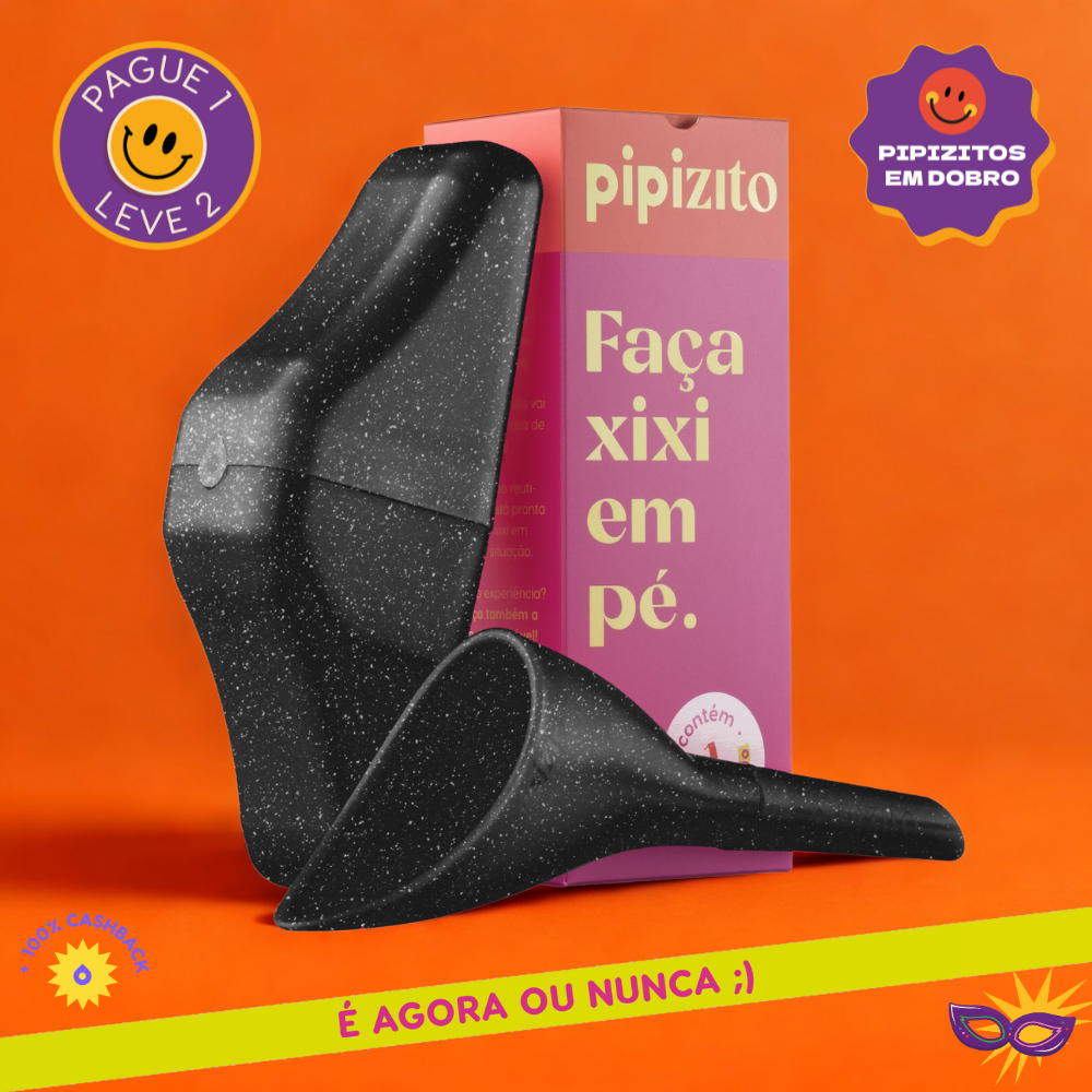 PAGUE 1, LEVE 2: Pipizito Reutilizável - Preto com Glitter