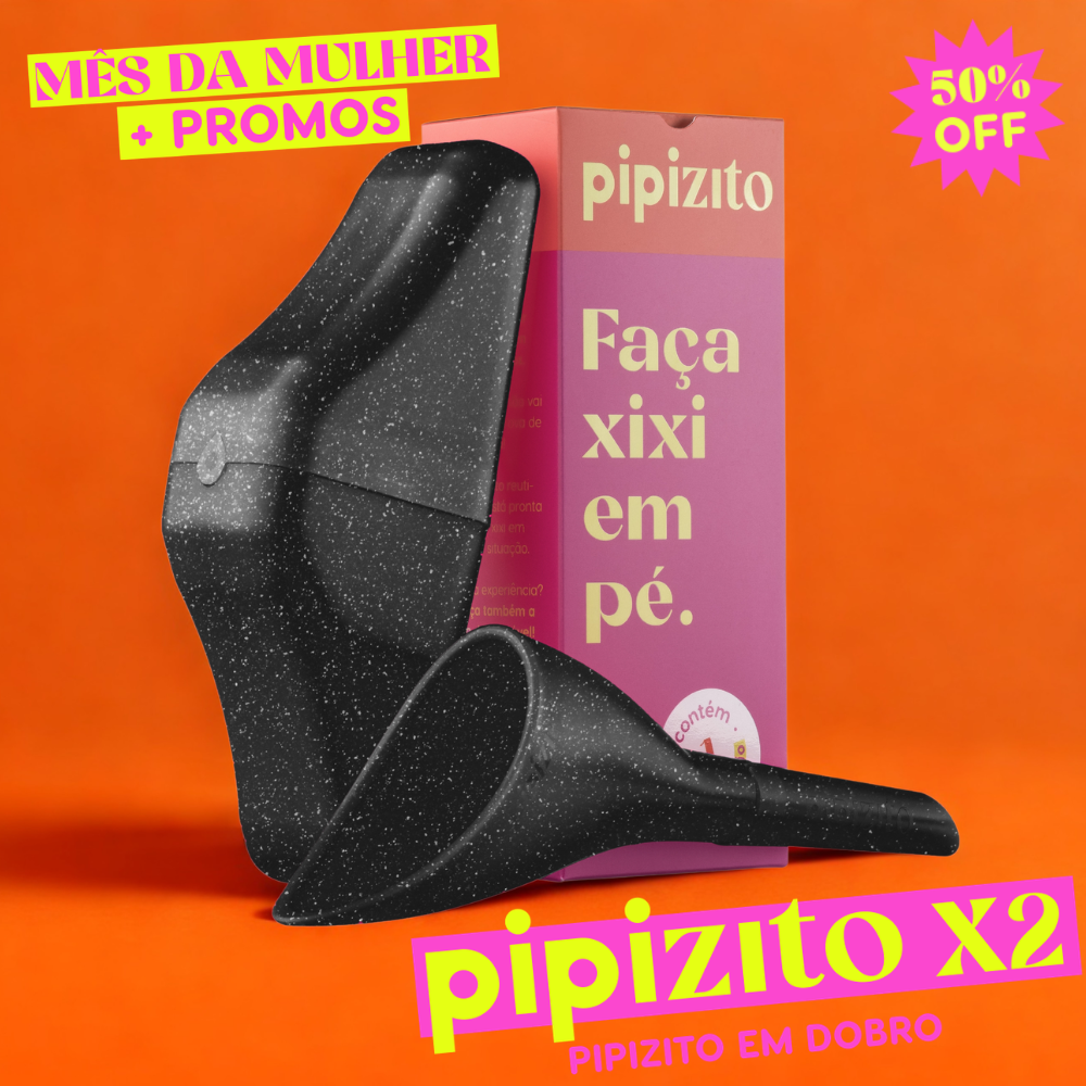 PAGUE 1, LEVE 2: Pipizito Reutilizável - Preto com Glitter