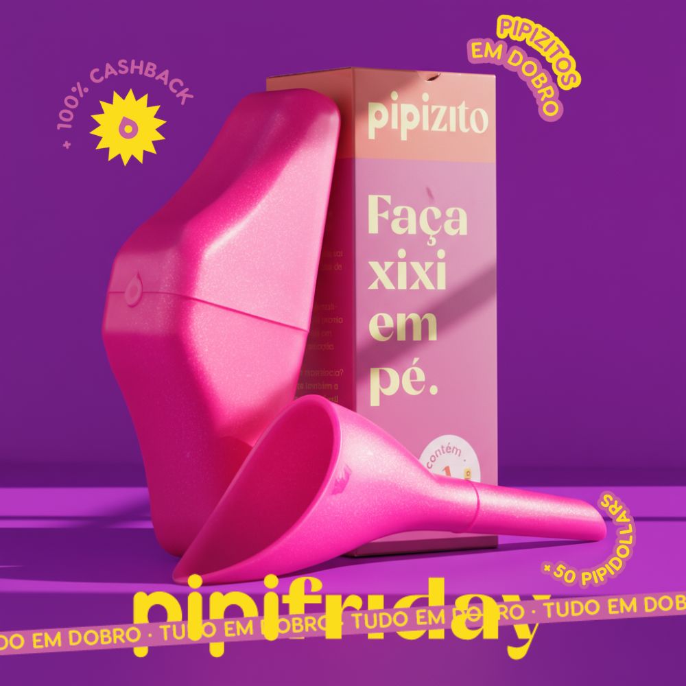 PAGUE 1, LEVE 2: Pipizito Reutilizável - Rosa com Glitter