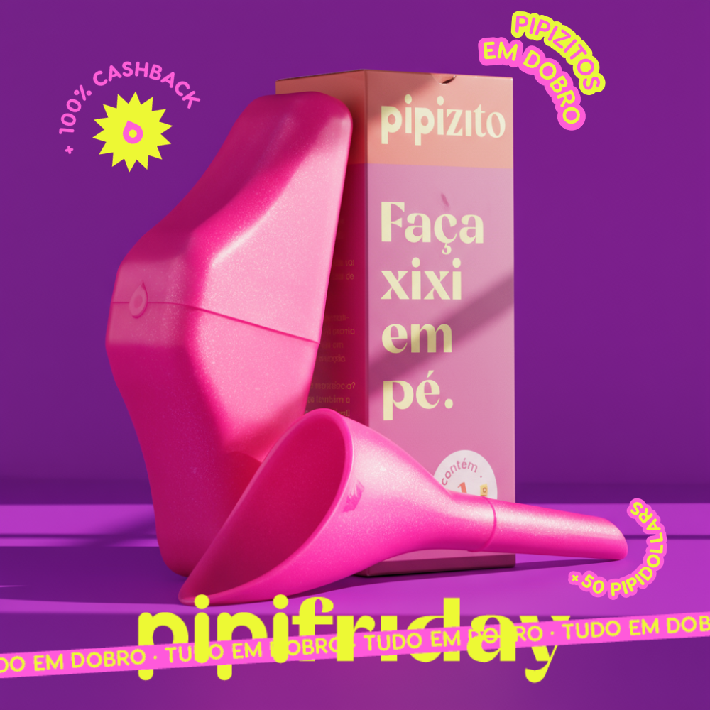 PAGUE 1, LEVE 2: Pipizito Reutilizável - Rosa com Glitter