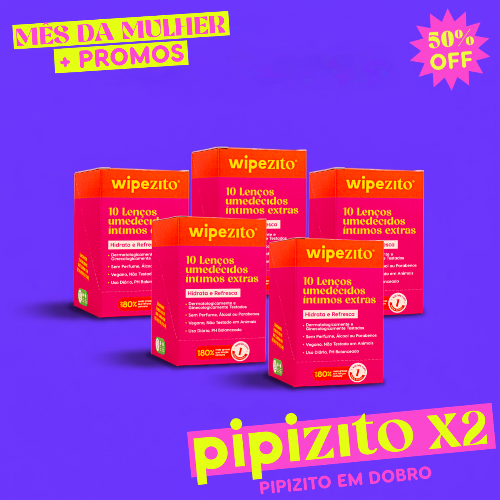 COMPRE 25, LEVE 50: Wipezitos Lenço Umedecido Íntimo Unitário
