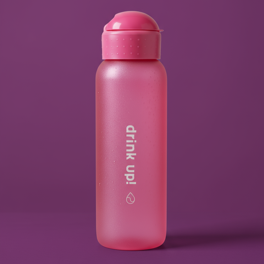 Garrafa Drink Up 500ml Rosa com Glitter
