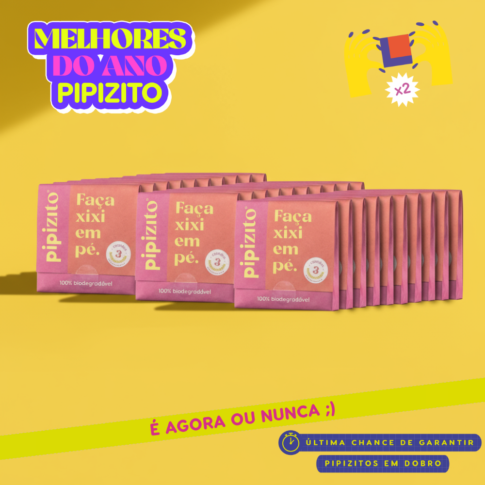 PAGUE 30, LEVE 60: Pipizito Funil Urinário Descartável (60 pacotes c/ 3 unidades)