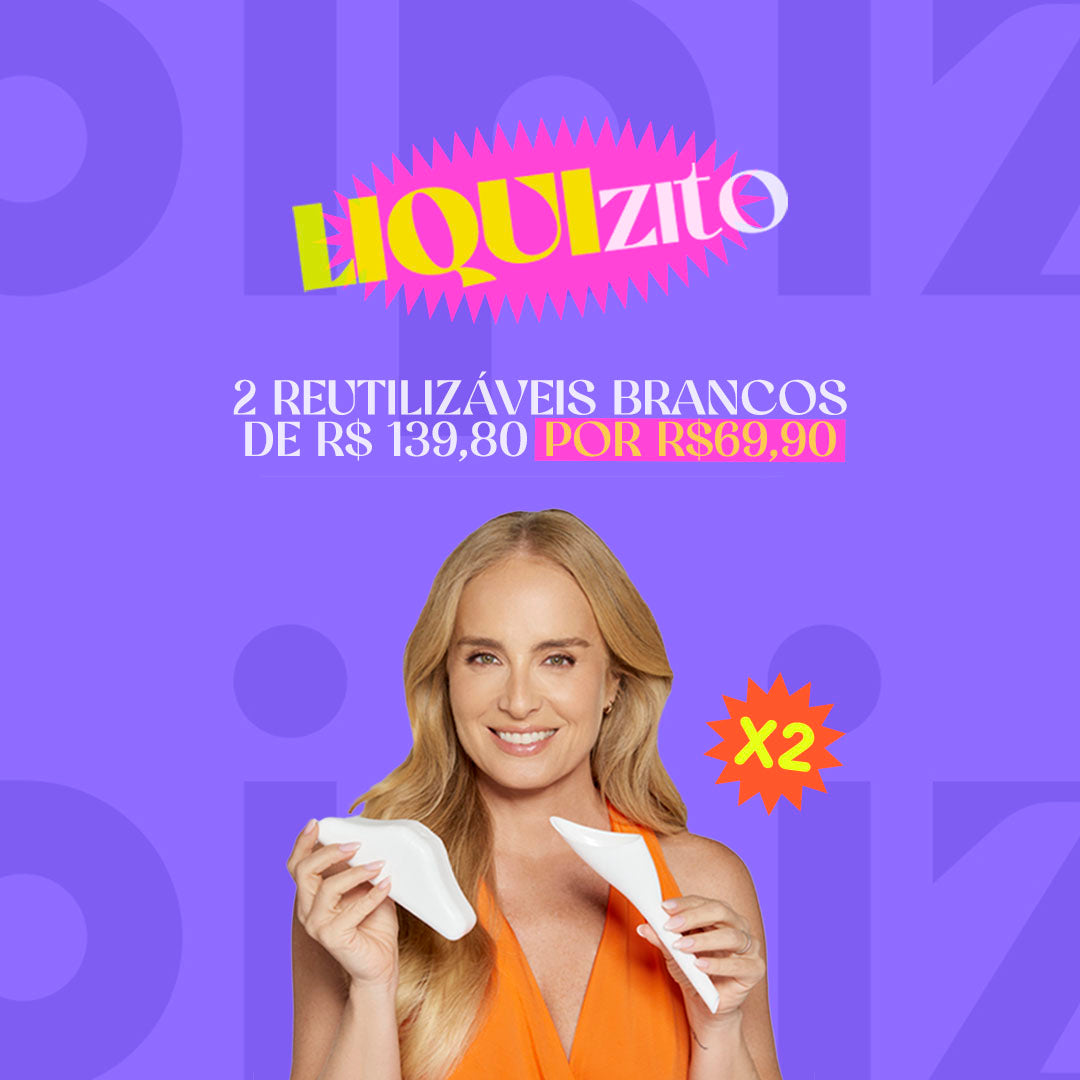 LIQUIzito: Pipizito Reutilizável Branco EM DOBRO