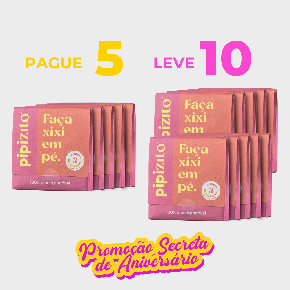 PAGUE 5, LEVE 10: Pipizito Funil Urinário Descartável (10 pacotes c/ 3 unidades)