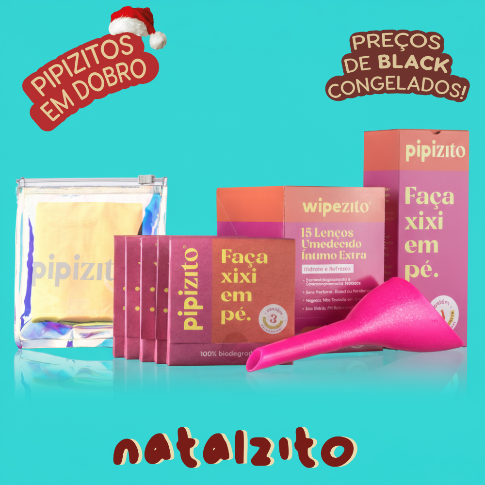 KIT COMPLETO EM DOBRO: 2 Pipizito Reutilizável + 30 Pipizitos Descartáveis + 30 Wipezitos + 2 Porta Pipizito