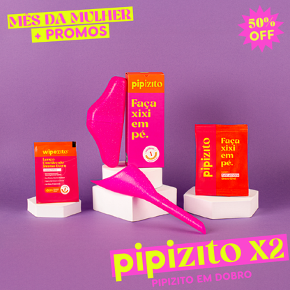KIT BÁSICO EM DOBRO: 2 Pipizito Reutilizável + 20 Pipizitos Descartáveis + 10 Wipezitos