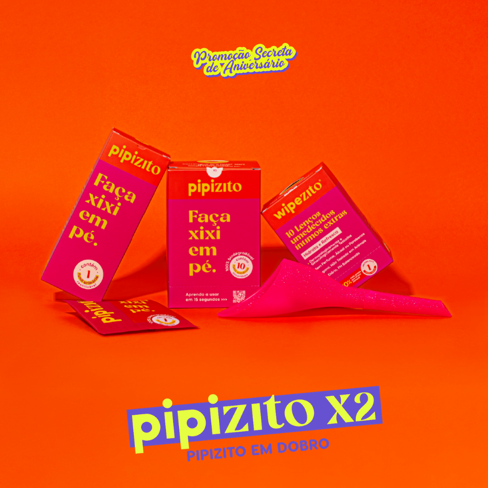 KIT MINI EM DOBRO: 2 Pipizito Reutilizável + 10 Pipizitos Descartáveis + 10 Wipezitos + 2 Totozitos
