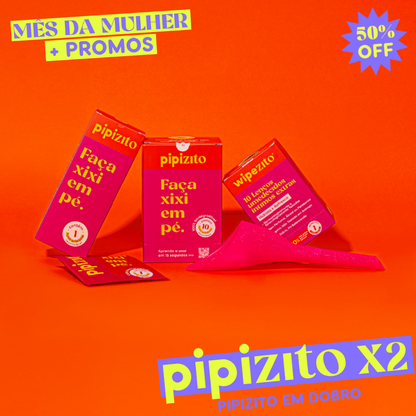 KIT MINI EM DOBRO: 2 Pipizito Reutilizável + 10 Pipizitos Descartáveis + 10 Wipezitos + 2 Totozitos