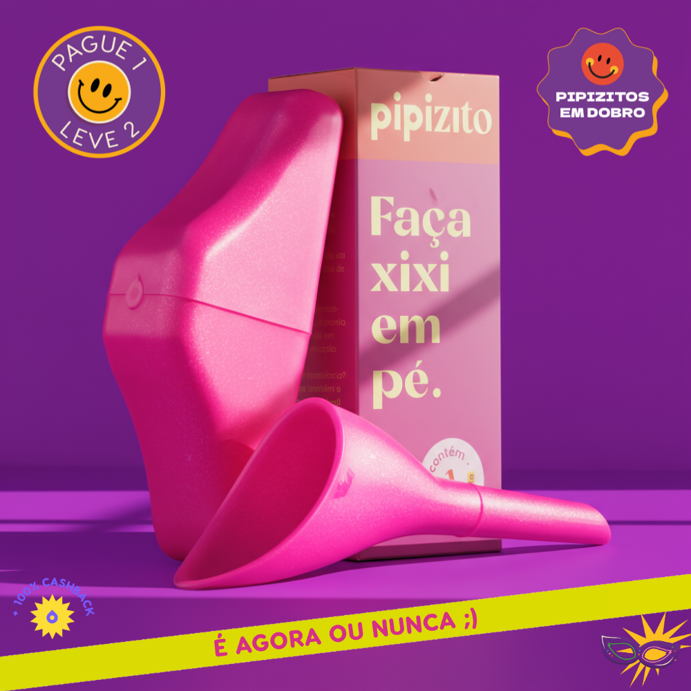 PAGUE 1, LEVE 2: Pipizito Reutilizável - Rosa com Glitter