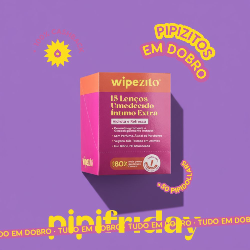 PAGUE 15, LEVE 30: Wipezito Lenço Umedecido Unitário (30 unidades)