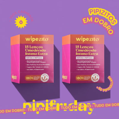 COMPRE 30, LEVE 60: Wipezitos Lenço Umedecido Íntimo Unitário