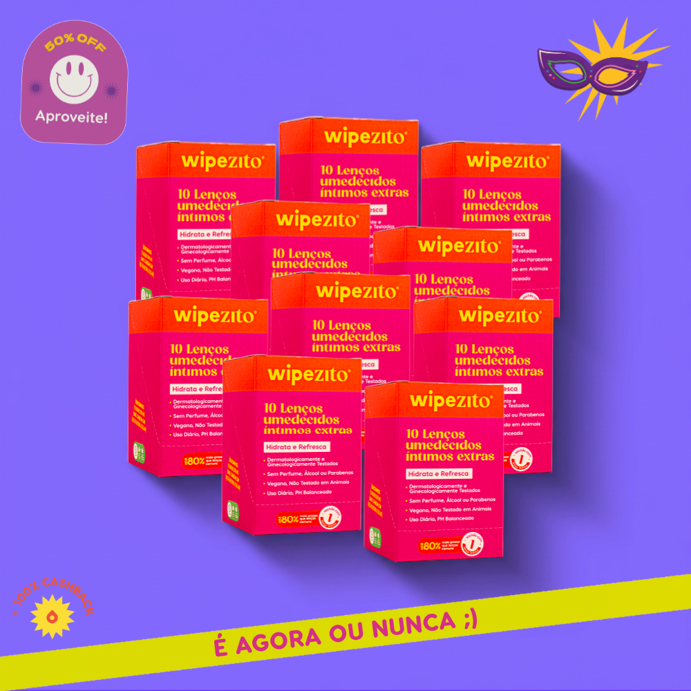 COMPRE 50, LEVE 100: Wipezitos Lenço Umedecido Unitário