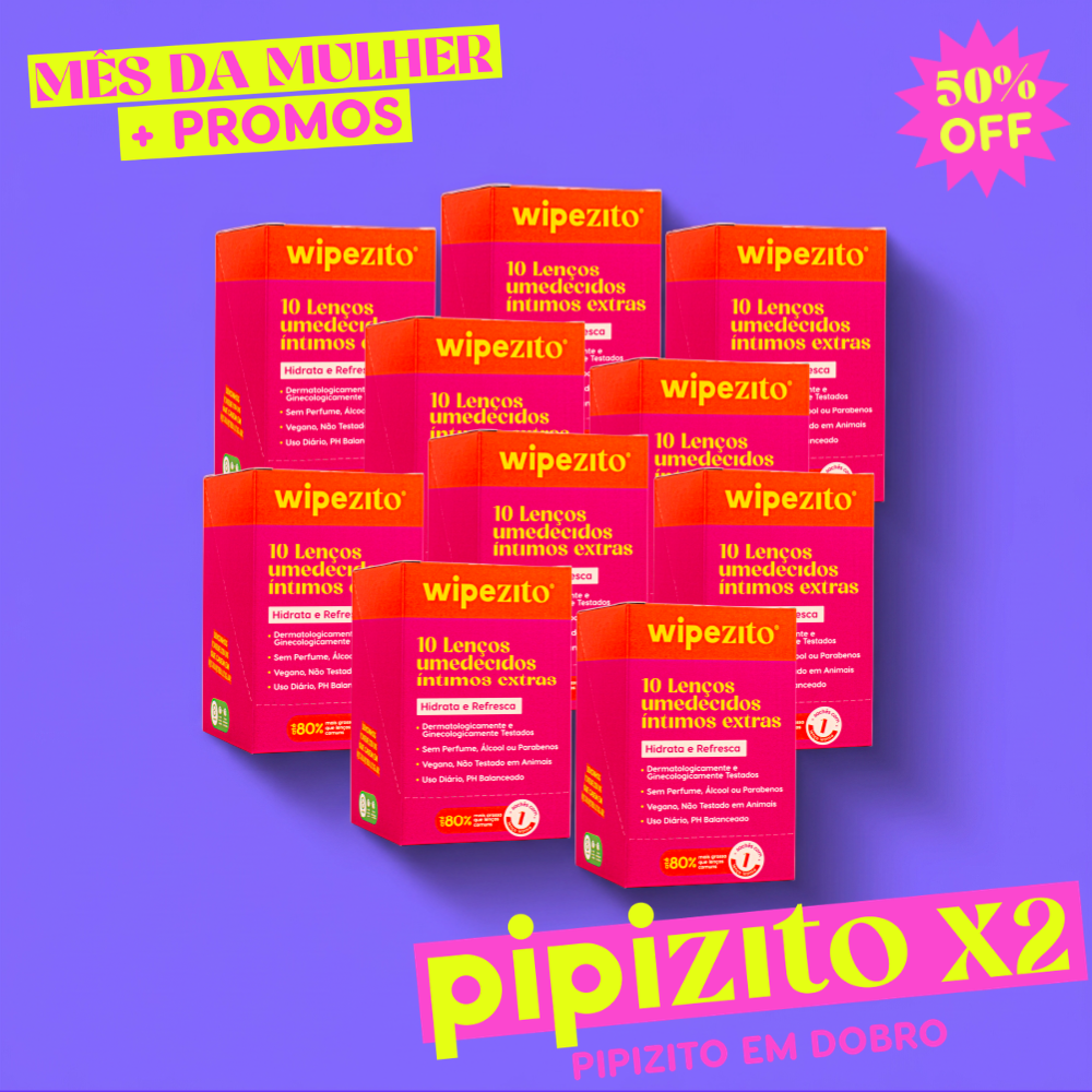 COMPRE 50, LEVE 100: Wipezitos Lenço Umedecido Unitário
