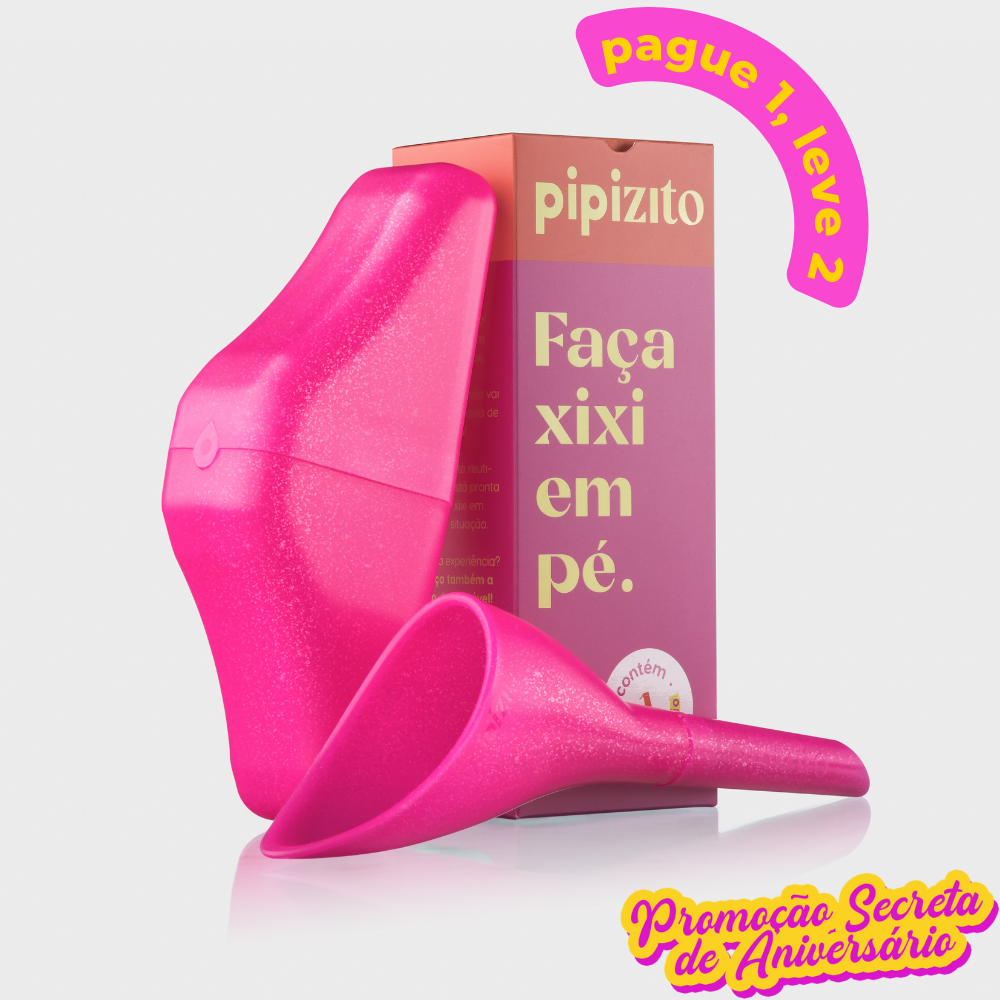 PAGUE 1, LEVE 2: Pipizito Reutilizável - Rosa com Glitter