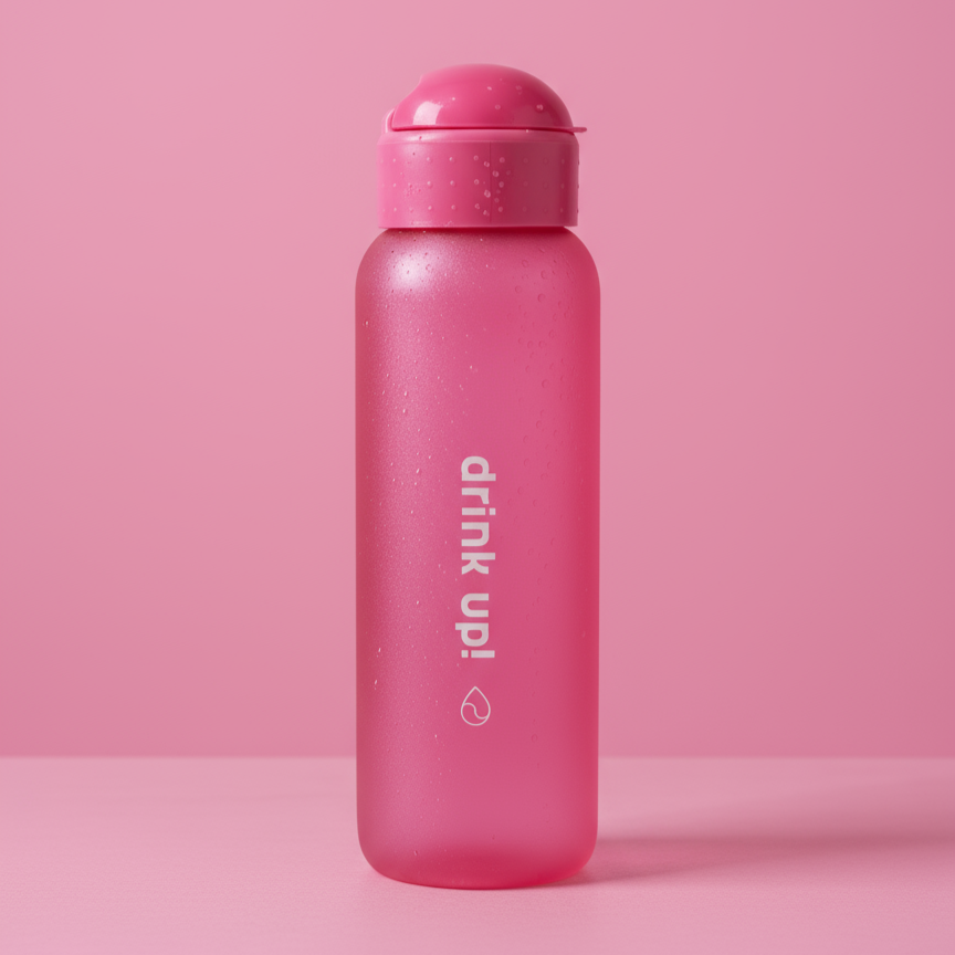Garrafa Drink Up 500ml Rosa com Glitter