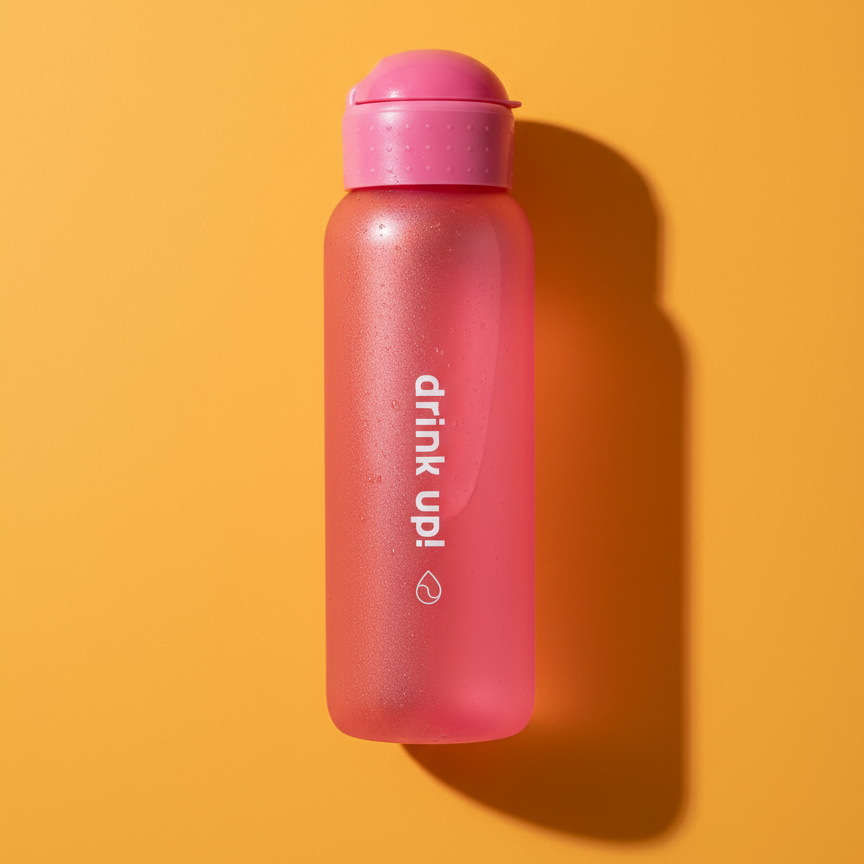 Garrafa Drink Up 500ml Rosa com Glitter