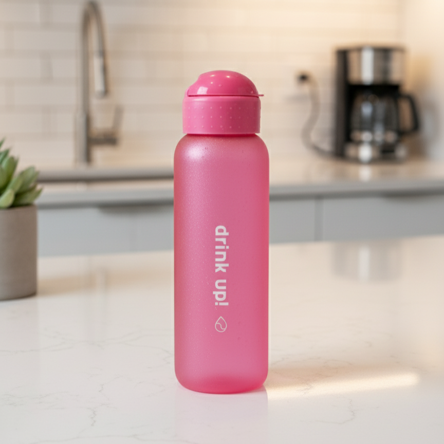 Garrafa Drink Up 500ml Rosa com Glitter