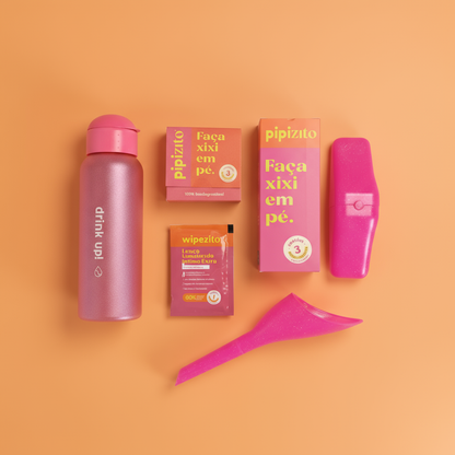 BLACK50%: 2 Pipizitos Reutilizáveis + 15 Pipizitos Descartáveis + 15 Wipezitos + Porta Pipizito + Garrafa Drink Up!