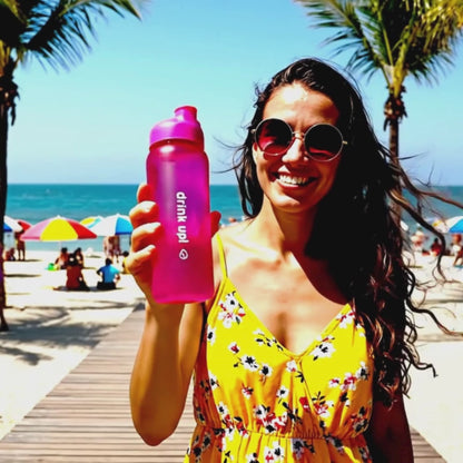 Garrafa Drink Up 500ml Rosa com Glitter